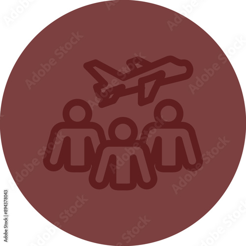 Group Travel Vector Line Maroon Circle Maroon