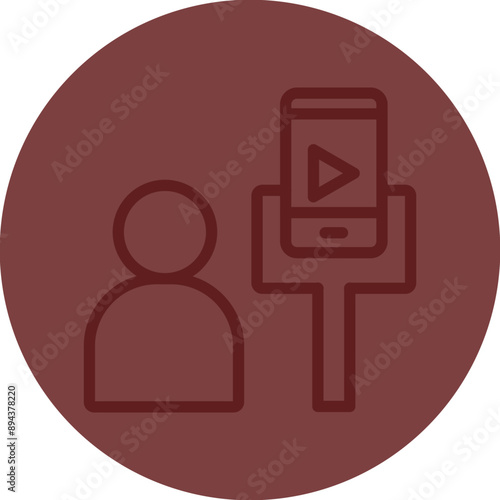 Travel Vlogging Vector Line Maroon Circle Maroon