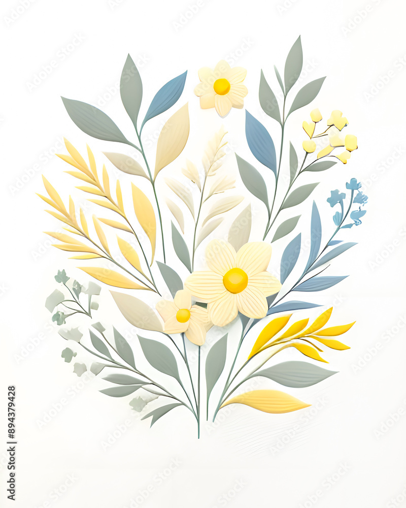 floral illustration on a white background floral illustration on a white background
