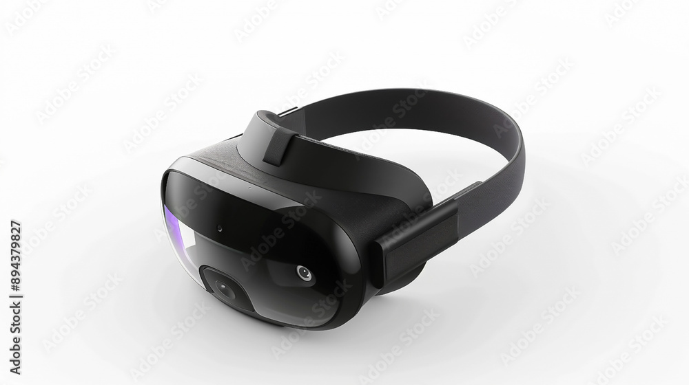 Obraz premium black virtual reality glasses on white background