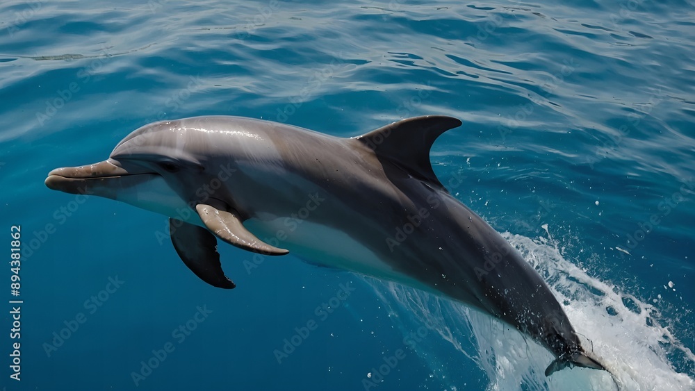 A dolphin playing joyfully near the shore A dolphin playing joyfully near the shore