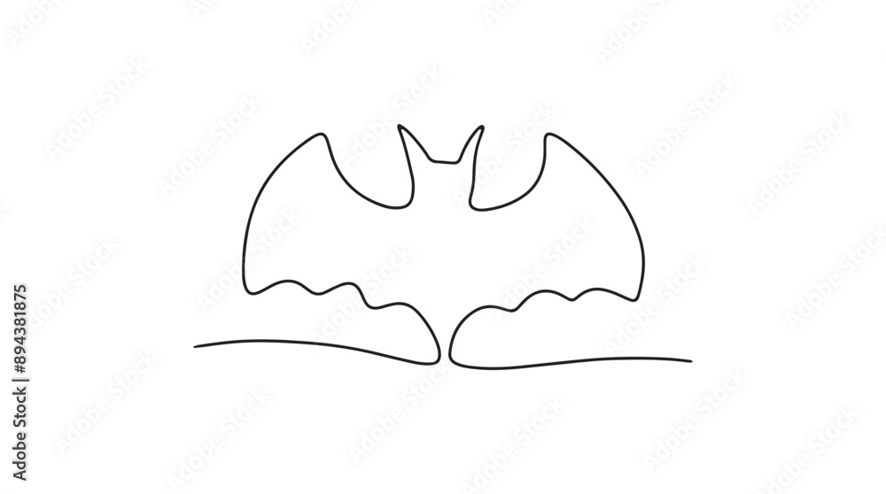 Drawing for halloween with one continuous line. Bats in single line. Linear minimalistic modern illustration. Simple vector illustration isolated on white background Drawing for halloween with one continuous line. Bats in single line. Linear minimalistic modern illustration. Simple vector illustration isolated on white background