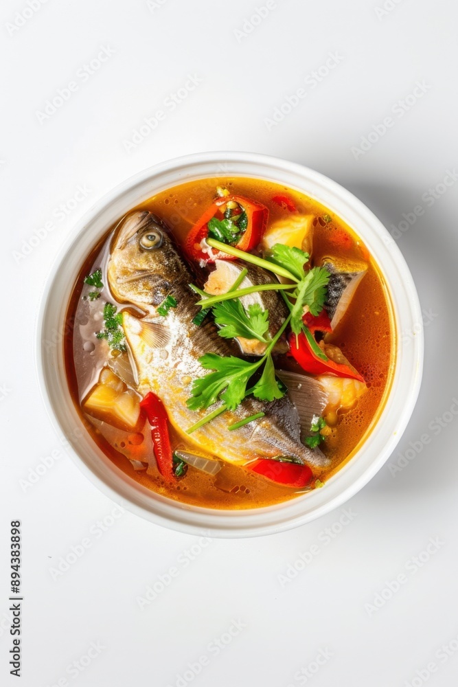 This creamy fish soup is a healthy and delicious meal. It features chunks of fish simmered in a rich, tomato-based broth with herbs and spices. This creamy fish soup is a healthy and delicious meal. It features chunks of fish simmered in a rich, tomato-based broth with herbs and spices.