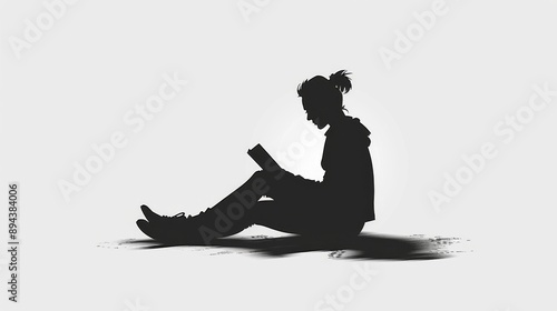 Silhouette of a Woman Reading