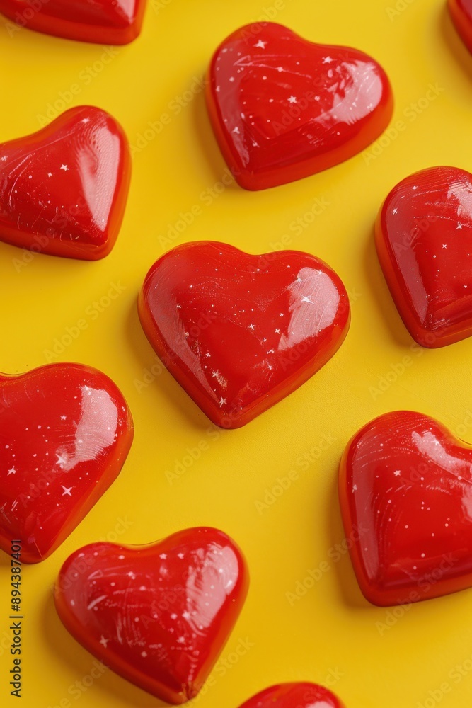 Red heart-shaped candies, perfect for a sweet treat or as a decorative element. Red heart-shaped candies, perfect for a sweet treat or as a decorative element.