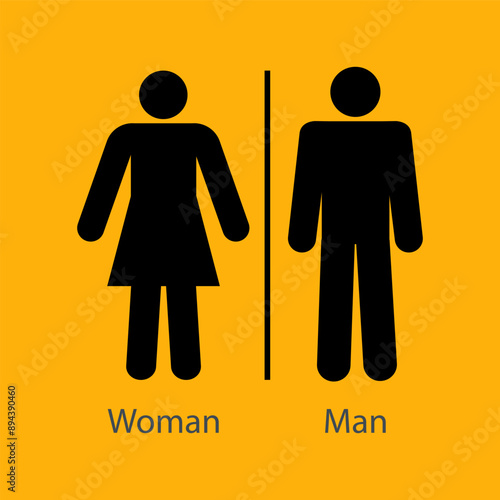 Lavatory, toilet, rest room women, men sign icon and symbol vector. Sign for male female and disable people.