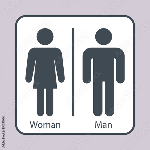 Lavatory, toilet, rest room women, men sign icon and symbol vector. Sign for male female and disable people.