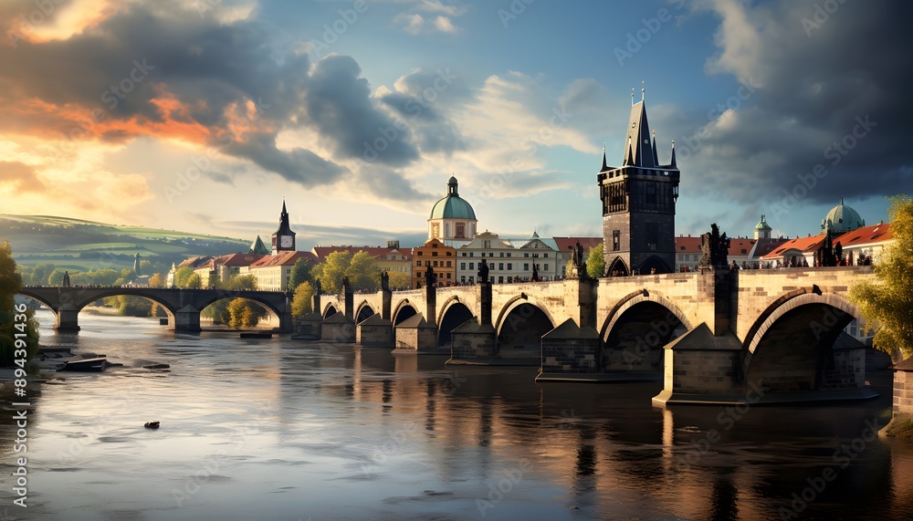 Fototapeta premium Charles Bridge in the city