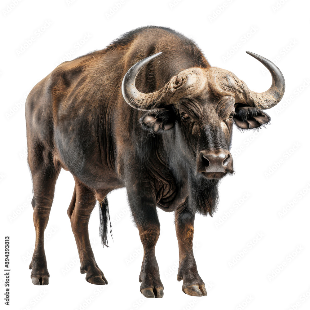 Stunning Portrait of a Majestic Buffalo Against a Stark Transparent background Stunning Portrait of a Majestic Buffalo Against a Stark Transparent background