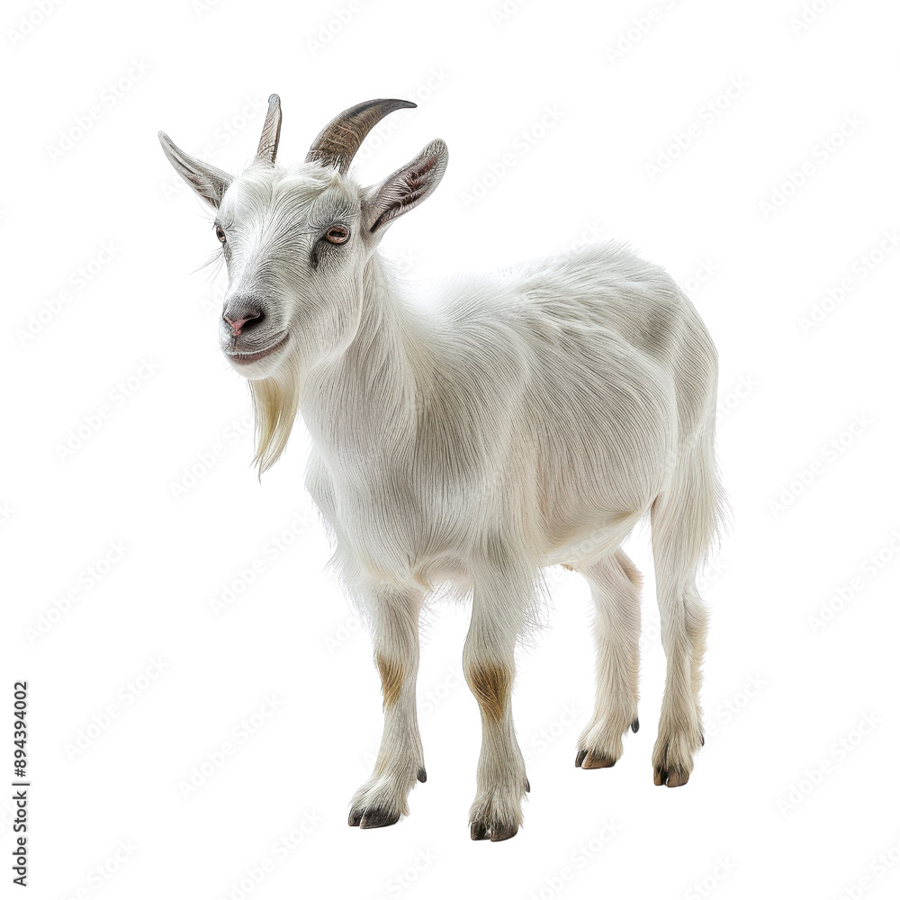 Elegant White Goat Against Transparent background Showcasing Grace And Beauty Elegant White Goat Against Transparent background Showcasing Grace And Beauty