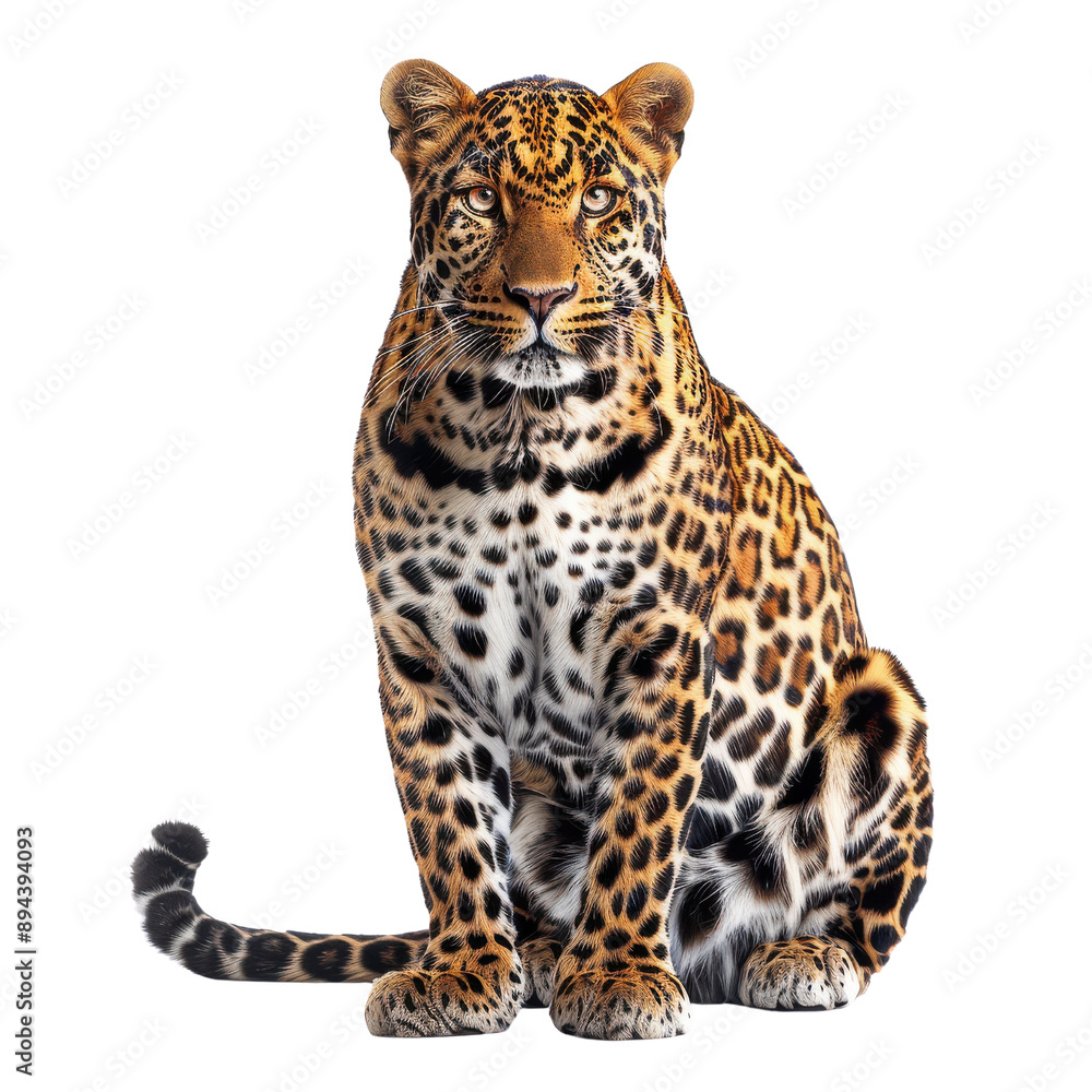 Obraz premium Captivating Leopard Posing Against a Transparent background