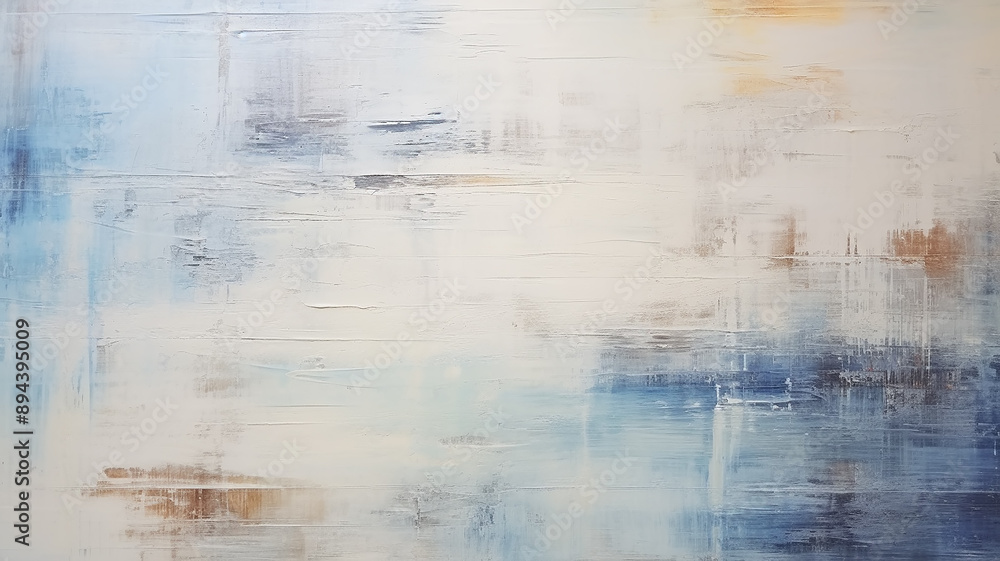 Obraz premium abstract art background, copy space brushstrokes of white light blue paint on wood texture, canvas