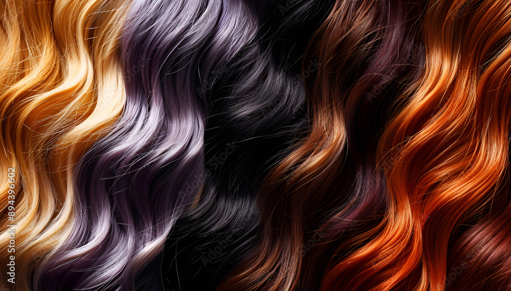 Hair colors palette, top view. Various swatches Hair colors palette, top view. Various swatches