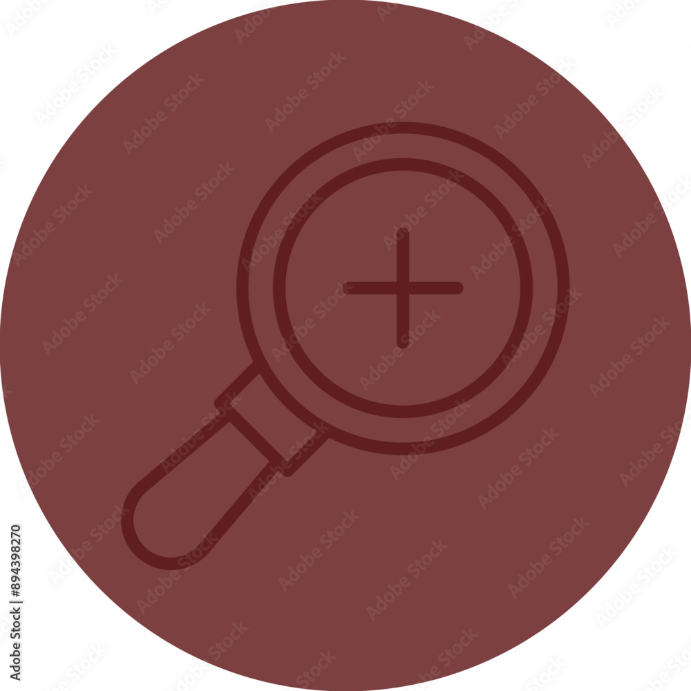 Fototapeta premium Zoom In Vector Line Maroon Circle Maroon