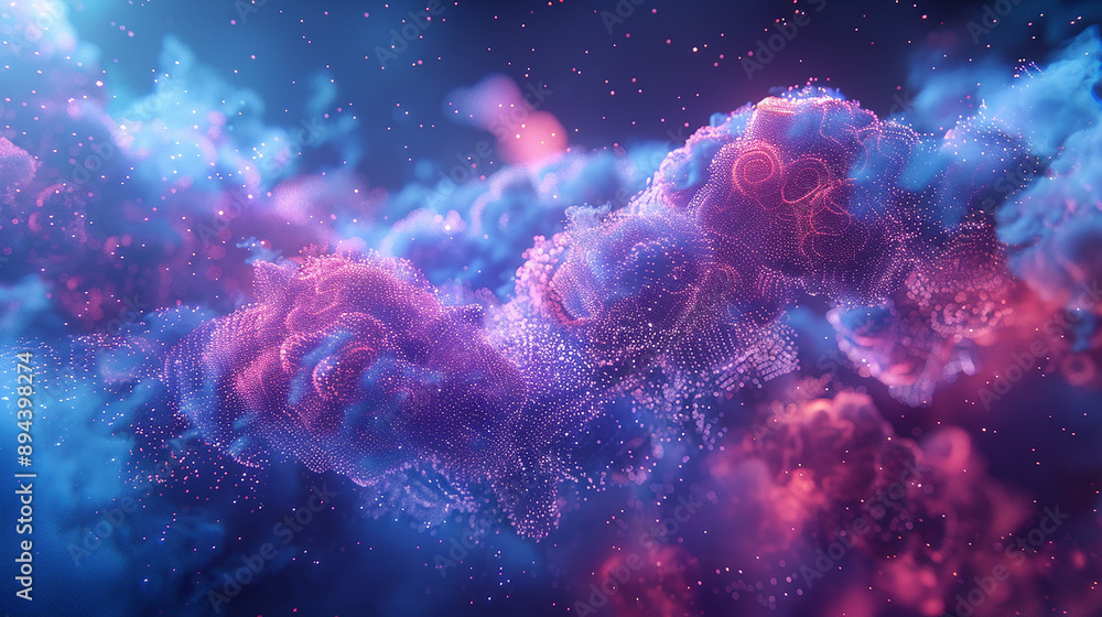 Cloud futuristic scene. Big data cloud Cloud futuristic scene. Big data cloud