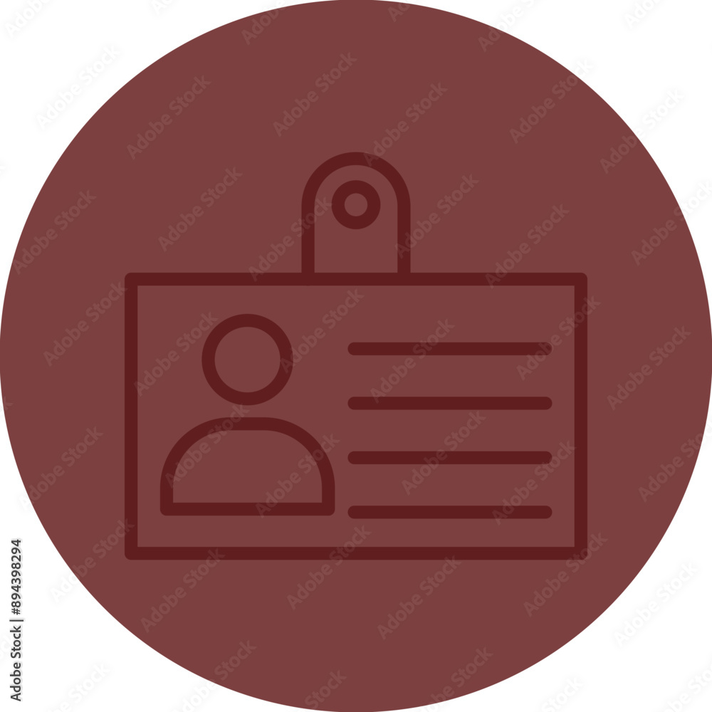 Id Card Vector Line Maroon Circle Maroon Id Card Vector Line Maroon Circle Maroon