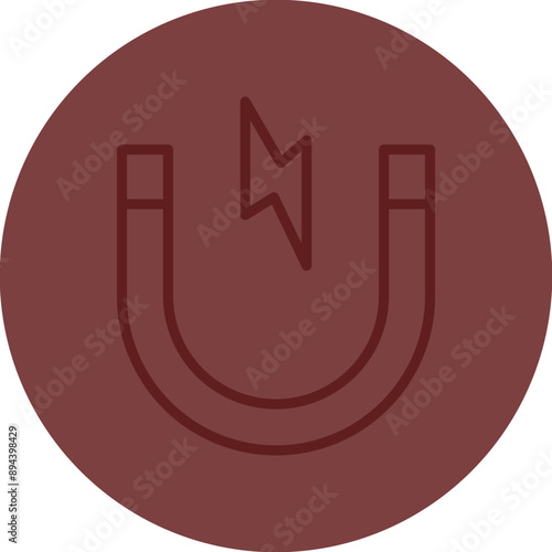 Magnet Vector Line Maroon Circle Maroon