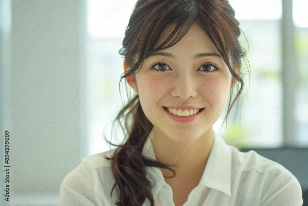 portrait of Japanese female worker in the office portrait of Japanese female worker in the office