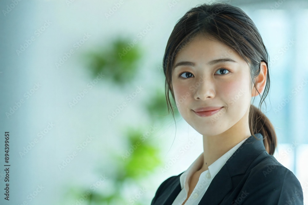 portrait of Japanese female worker in the office portrait of Japanese female worker in the office