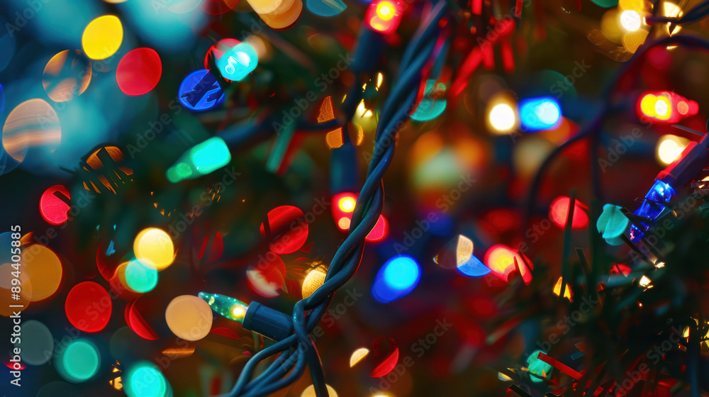 Festive Christmas Lights With Bokeh Effect Festive Christmas Lights With Bokeh Effect