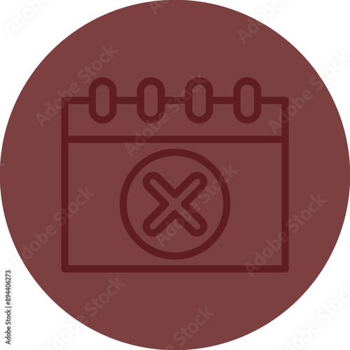  Cancel Event Vector Line Maroon Circle Maroon
