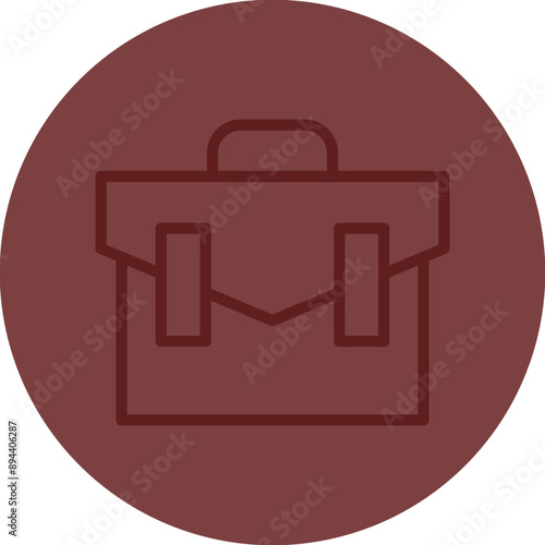  Briefcase Vector Line Maroon Circle Maroon