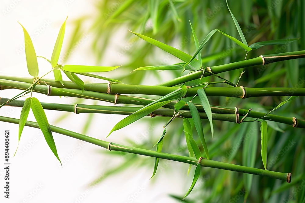 Fresh Green Bamboo Stems with Leaves on White Background, Natural and Minimalist Botanical Arrangement, Zen and Tranquil Asian Inspired Decor, Elegant and Serene Nature Elements Fresh Green Bamboo Stems with Leaves on White Background, Natural and Minimalist Botanical Arrangement, Zen and Tranquil Asian Inspired Decor, Elegant and Serene Nature Elements