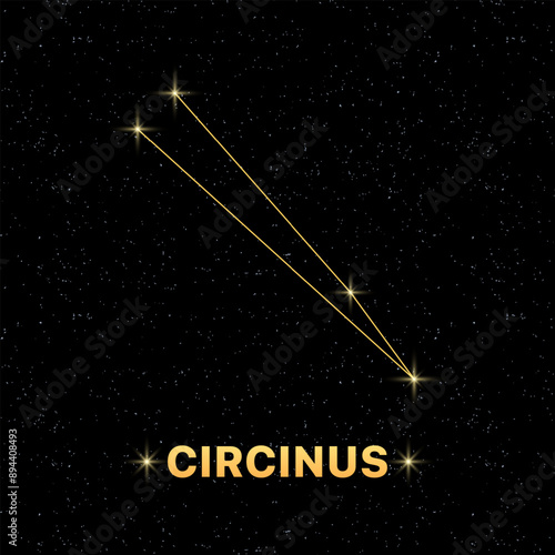 Circinus constellation banner. Constellation icon. Flat style.