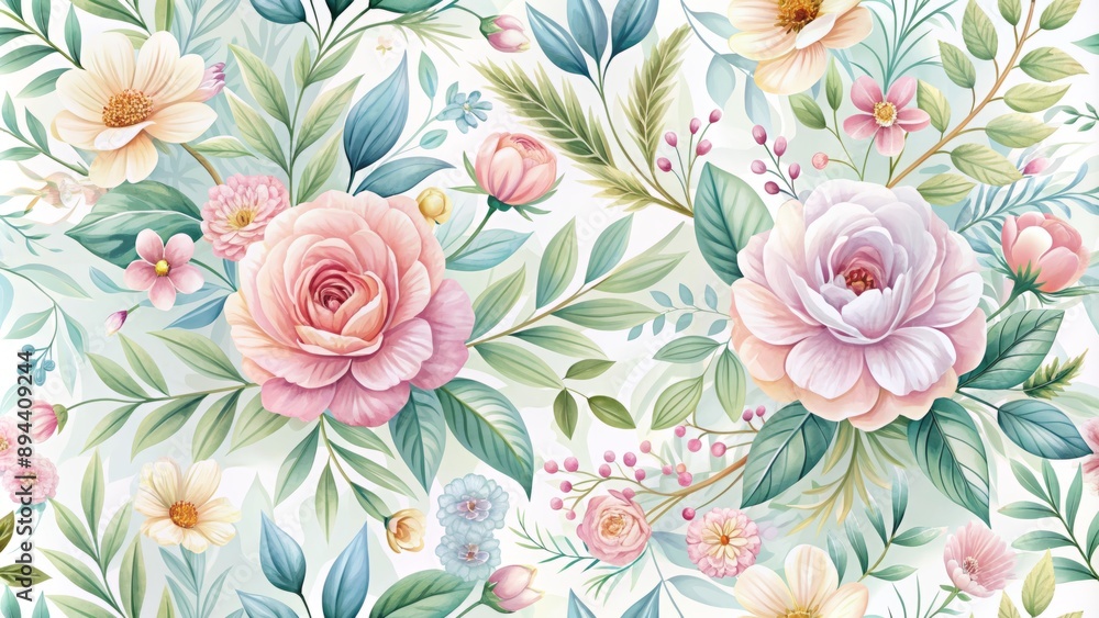 Delicate pastel petals and leafy stems swirl together in a whimsical, dreamy floral design, conveying heartfelt gratitude and appreciation. Delicate pastel petals and leafy stems swirl together in a whimsical, dreamy floral design, conveying heartfelt gratitude and appreciation.