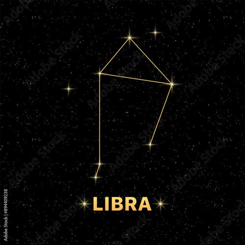 Libra constellation banner. Constellation icon. Flat style.