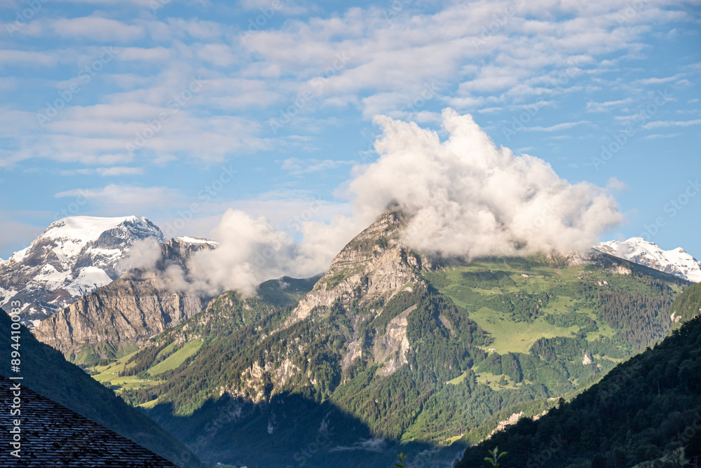 mountain view from the top of the Swiss Alps, Switzerland