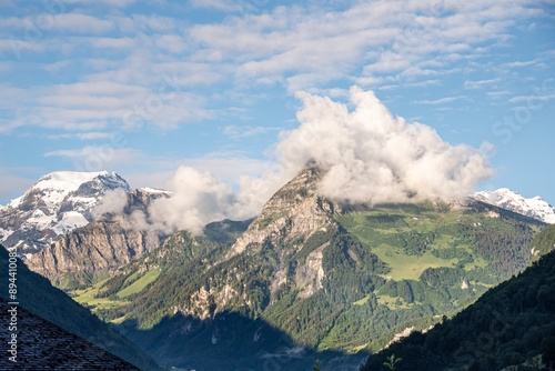 Obraz na płótnie mountain view from the top of the Swiss Alps, Switzerland w salonie