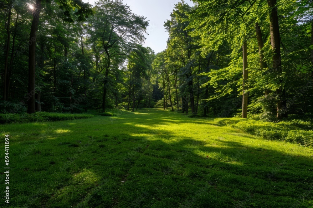 Forest hills within a picturesque park depict a serene landscape where lush forested hills blend harmoniously with the park's natural beauty.