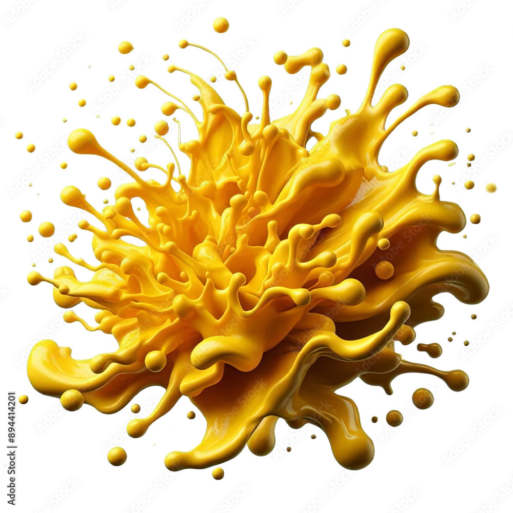 Yellow paint splash isolated on white background Yellow paint splash isolated on white background