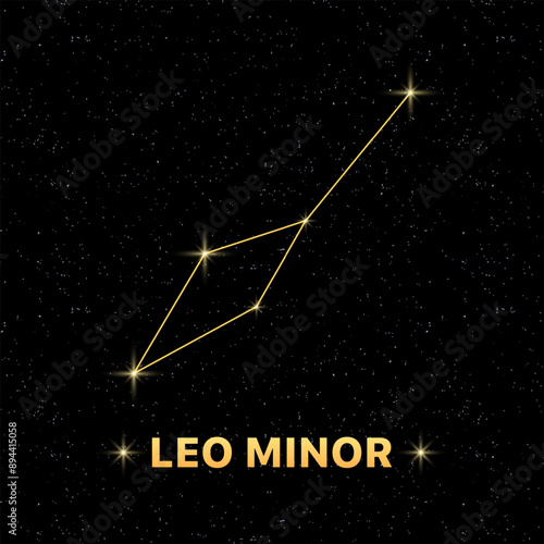 Leo minor constellation. Constellation icon. Flat style.