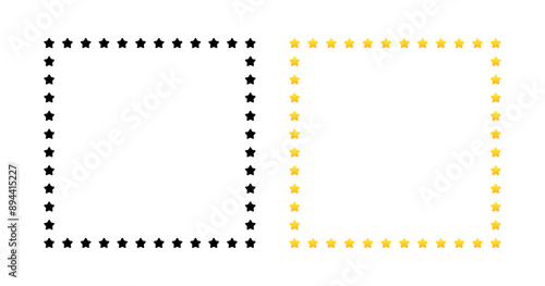 Place for Inscription mockup. Square of stars icons. Silhouette and flat style. Vector icons.