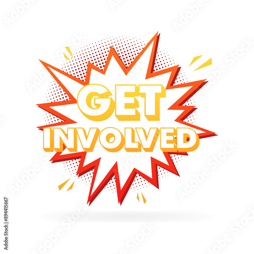 Get involved icon. Explosive message icon. Flat style. Vector icon.