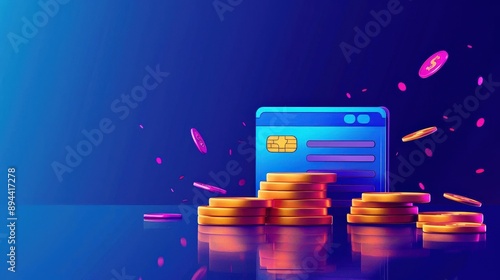 Commerce transactions, credit safety, flat design illustration