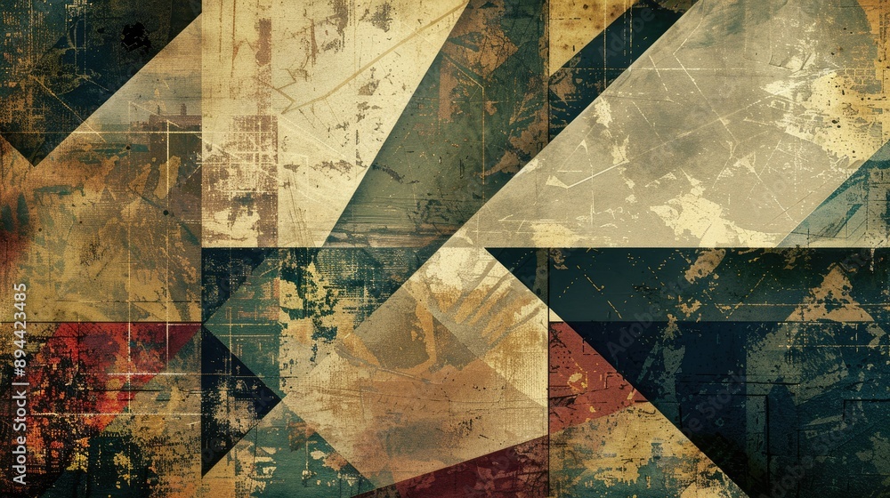 An abstract background with geometric patterns and a blend of vintage and modern elements An abstract background with geometric patterns and a blend of vintage and modern elements