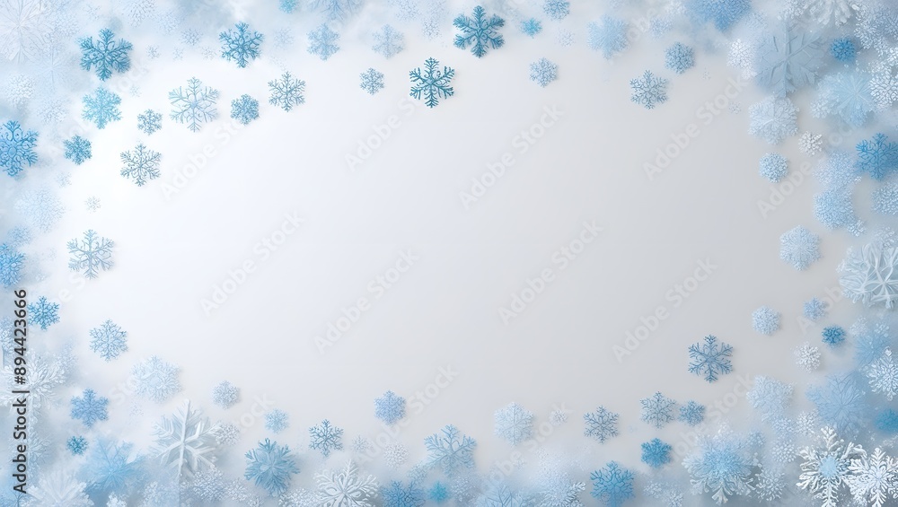 A festive blue background adorned with delicate snowflakes evokes a winter wonderland ideal for Christmas cards or winter designs A festive blue background adorned with delicate snowflakes evokes a winter wonderland ideal for Christmas cards or winter designs