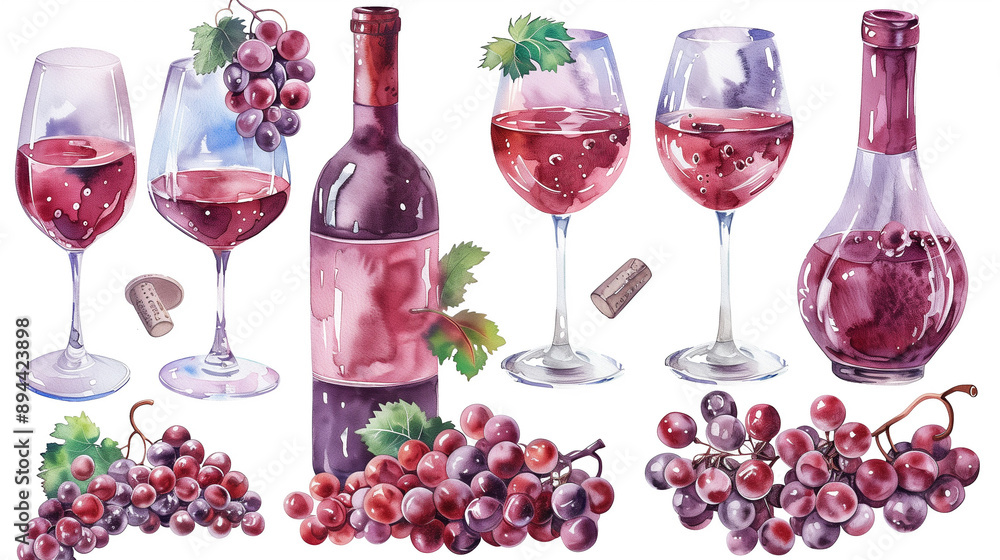 bottle of wine and grapes bottle of wine and grapes