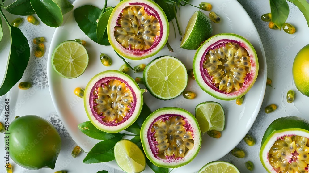 Passionflower cut into halves and placed img Passionflower cut into halves and placed img
