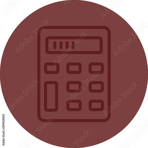 Calculator Vector Line Maroon Circle Maroon