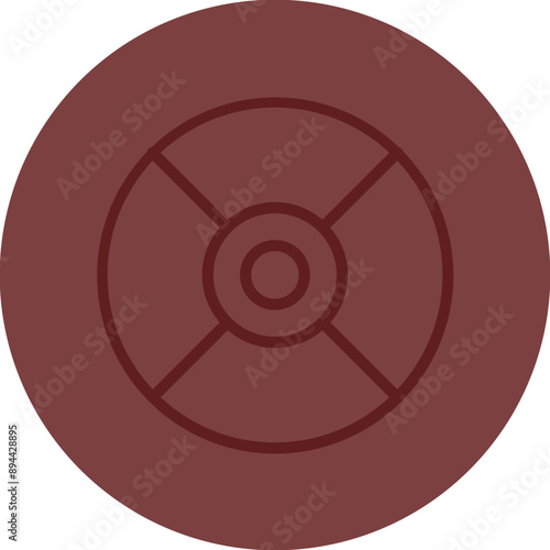 Compact disk Vector Line Maroon Circle Maroon
