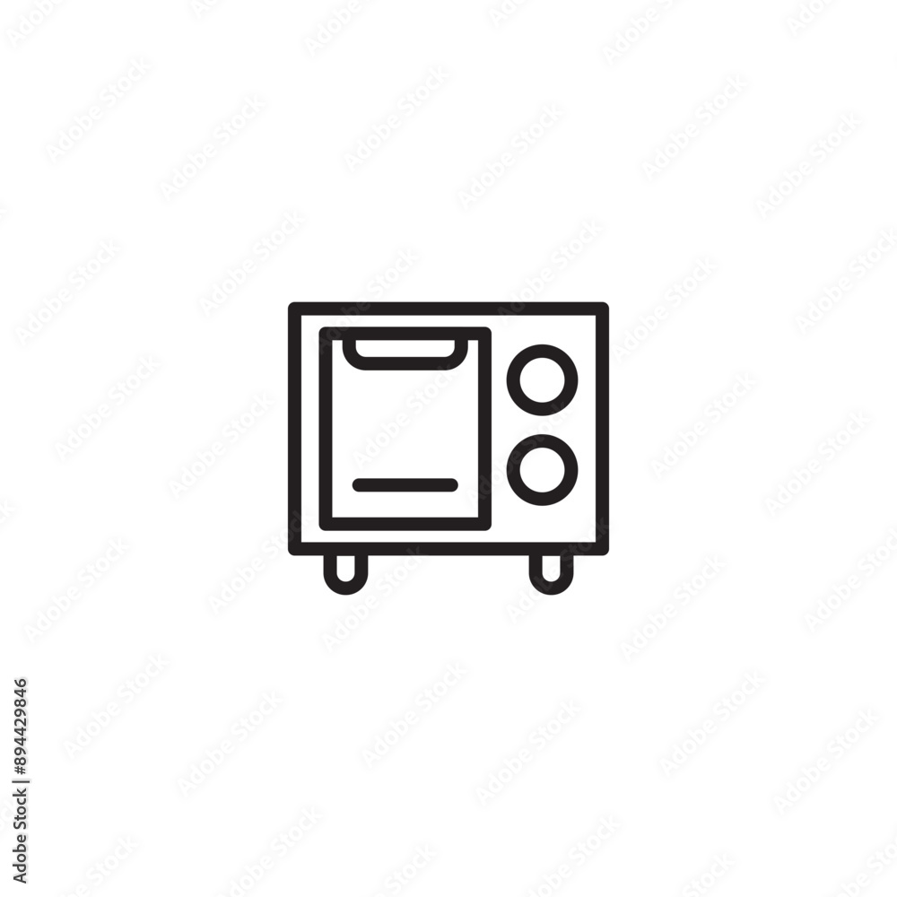 Microwave icon from lines on a white background. Microwave icon from lines on a white background.