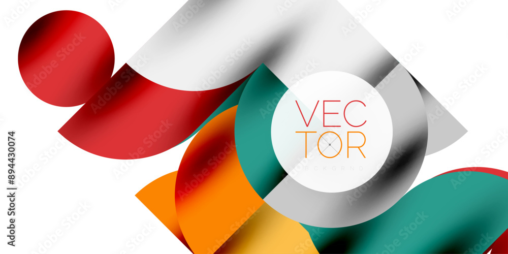 Shadow effect shiny circles and round triangles geometric modern art. Vector Illustration For Wallpaper, Banner, Background, Card, Book Illustration, landing page Shadow effect shiny circles and round triangles geometric modern art. Vector Illustration For Wallpaper, Banner, Background, Card, Book Illustration, landing page