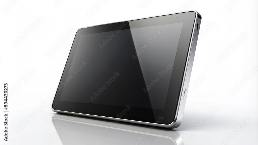 Sleek modern electronic device with dark Blank screen isolated against pristine white background, showcasing cutting-edge entertainment technology. Sleek modern electronic device with dark Blank screen isolated against pristine white background, showcasing cutting-edge entertainment technology.
