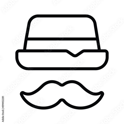 Hat with mustaches denoting icon of father day