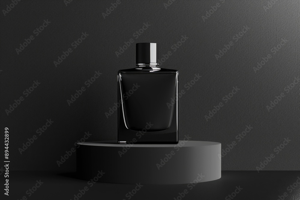 Modern mens fragrance bottle on black and white background. Modern mens fragrance bottle on black and white background.