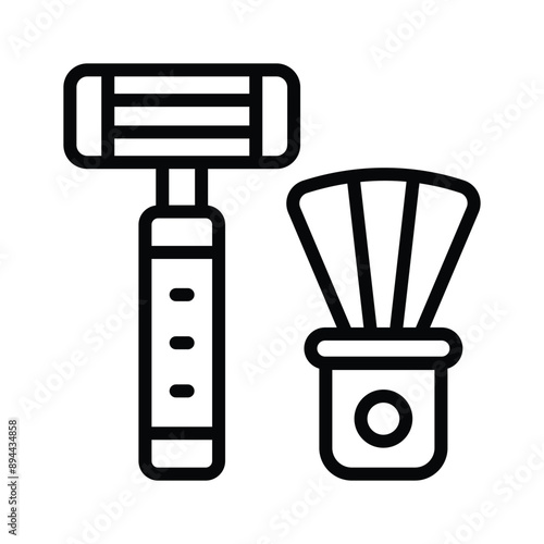 Shaving accessory icon design isolated on white background